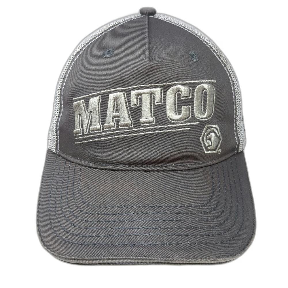 Matco Tools Trucker Hat Gray One Size Mesh Back Snapback Embroidered Hex Logo